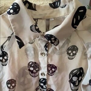 Skull sheer blouse